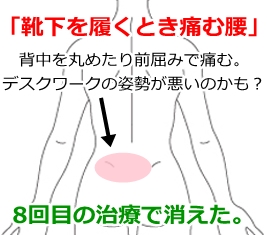 靴下を履くとき痛む腰 症例 栃木県鹿沼市の鍼 はり 治療 ますぶち治療院
